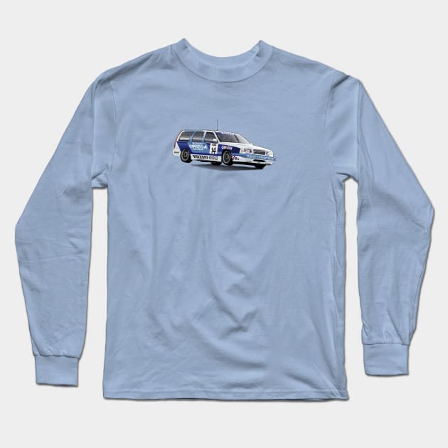 Volvo 850 Turbo Estate Touring Car BTCC No Text Long Sleeve T-Shirt by motordoodles